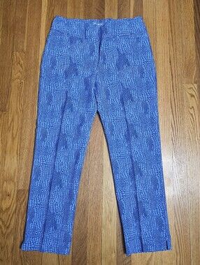 IBKUL Women's Golf Purple Snake Print Ankle Pullon Pants In Size 12
